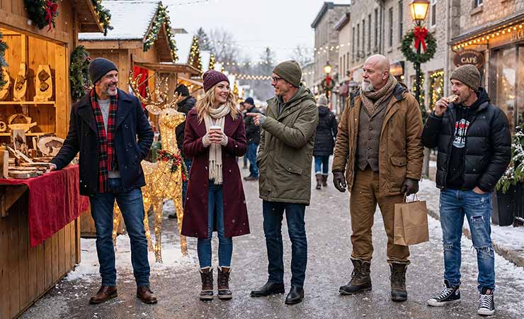 Rust & Rogue at a Christmas market