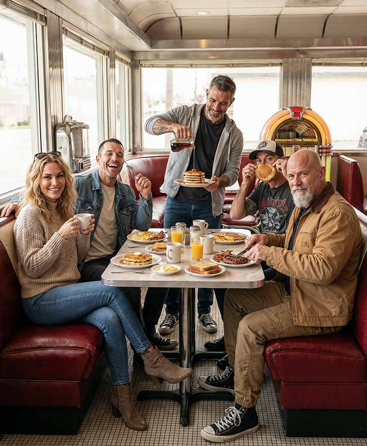 Rust & Rogue at an American diner